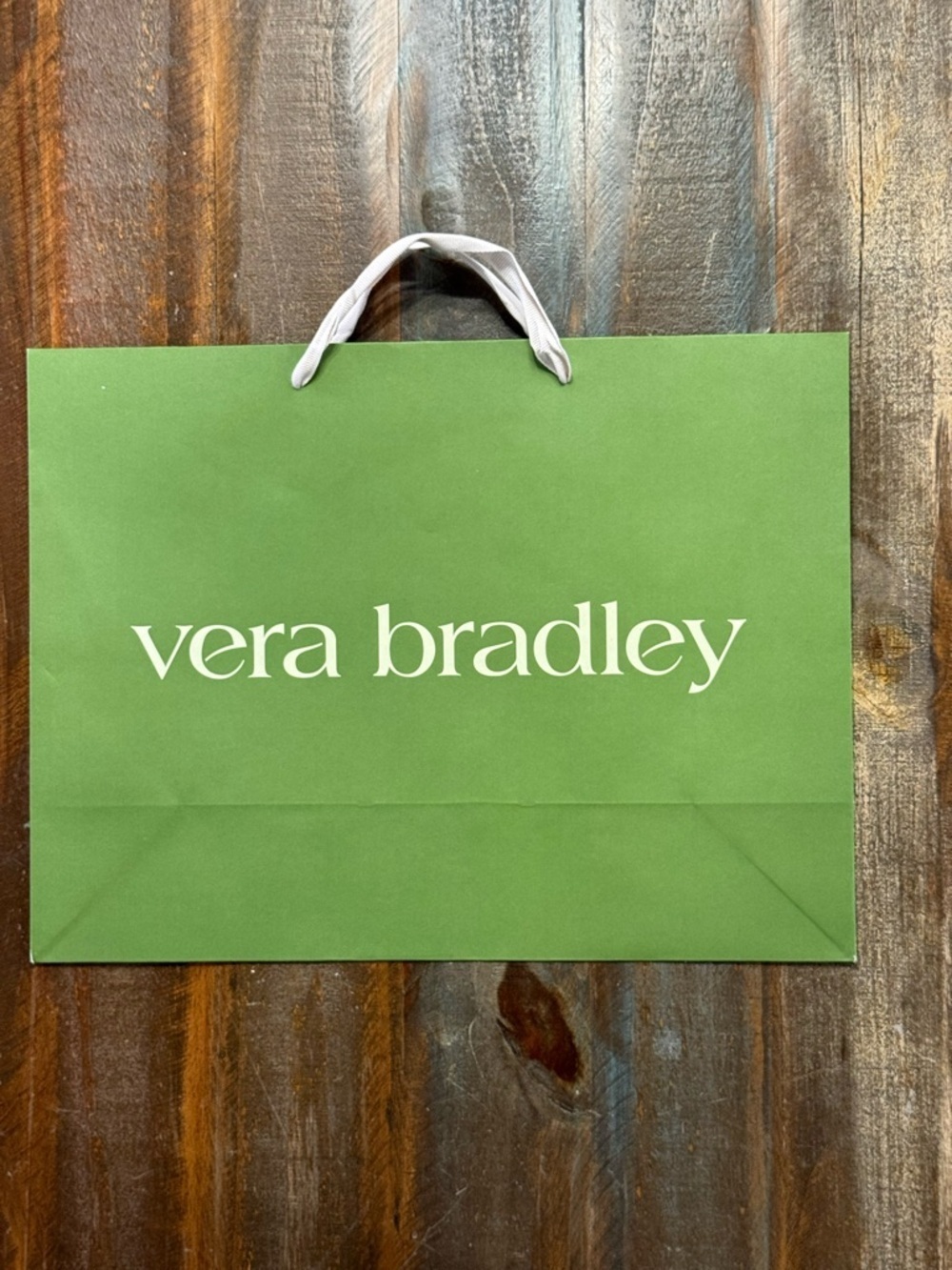 Vera Bradley Green Boutique Gift Bag w/ Ribbon Handles NWOT